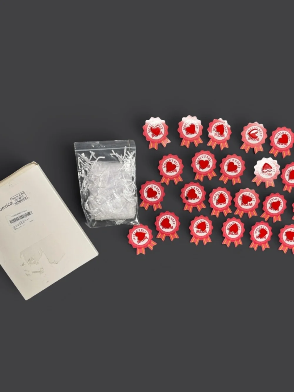 24 World's Best Mom Heart Enamel Pin Set